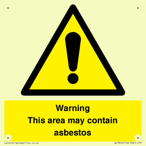 Warning This area may contain asbestos